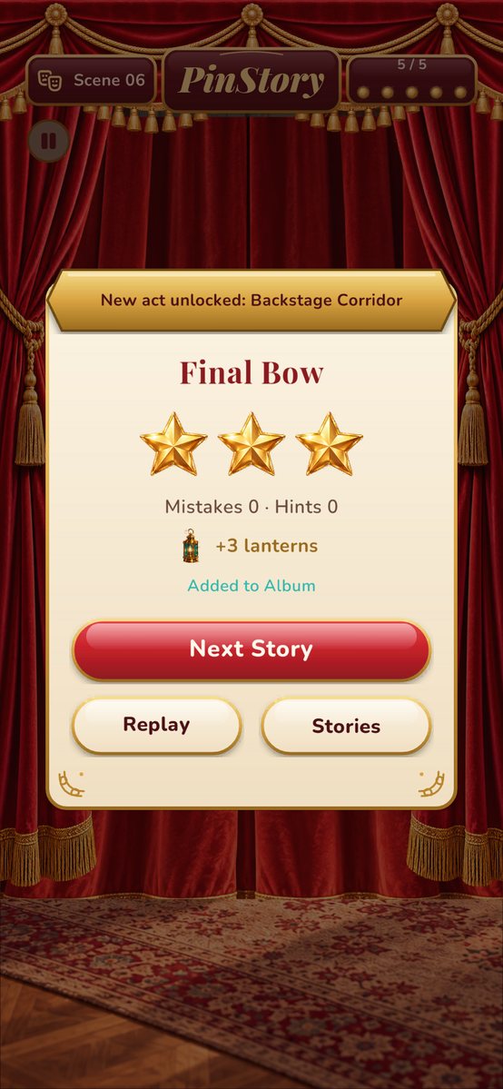 Three stars and a new act unlocked